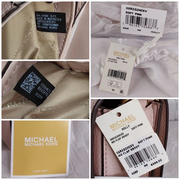 'MICHAEL KORS' 'HOLLY' LEATHER STUDDED CROSSBODY BAG & 'MK' DUST BAG SET - Picture 12 of 16